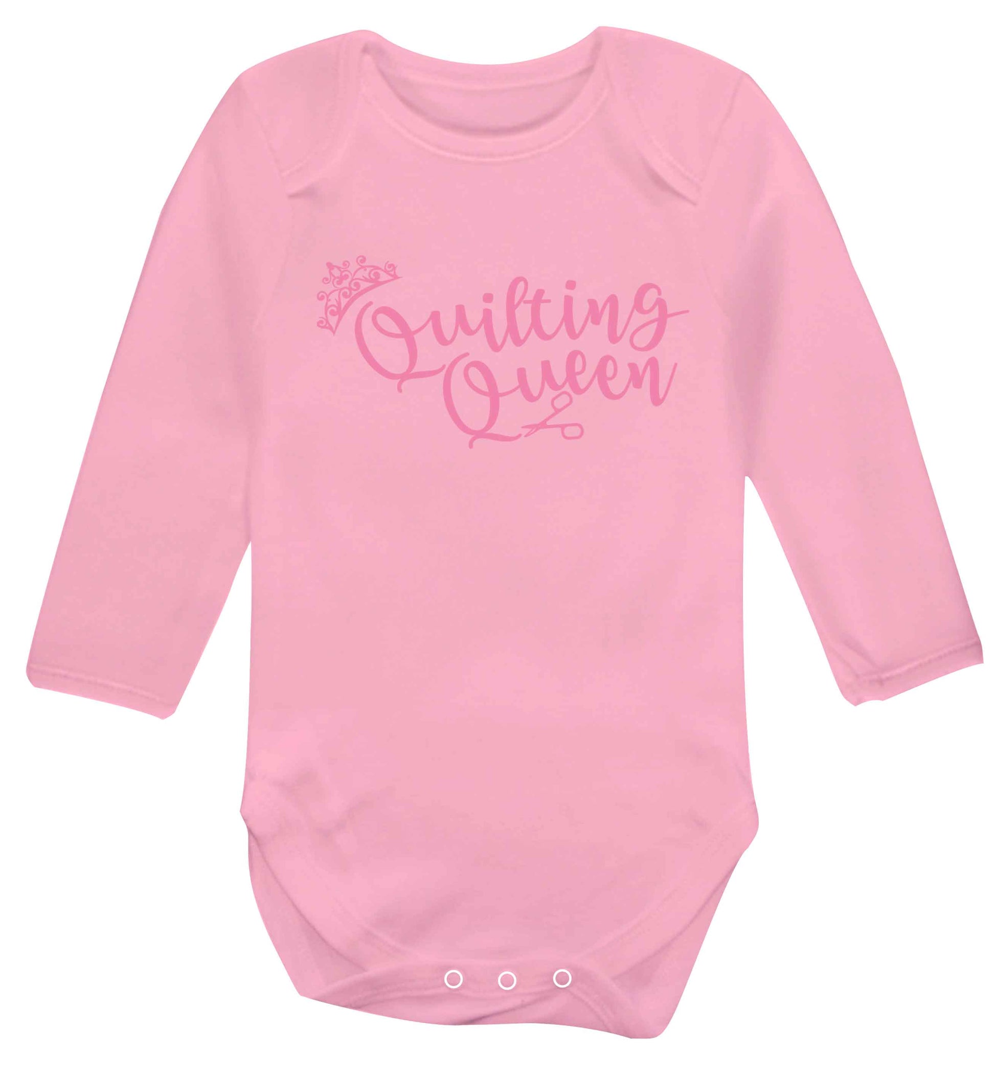 Quilting queen Baby Vest long sleeved pale pink 6-12 months