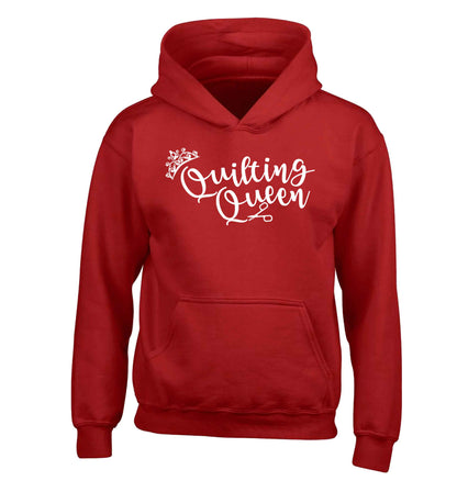 Quilting queen children's red hoodie 12-13 Years