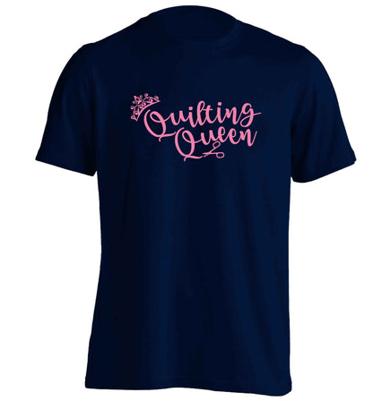 Quilting queen adults unisex navy Tshirt 2XL
