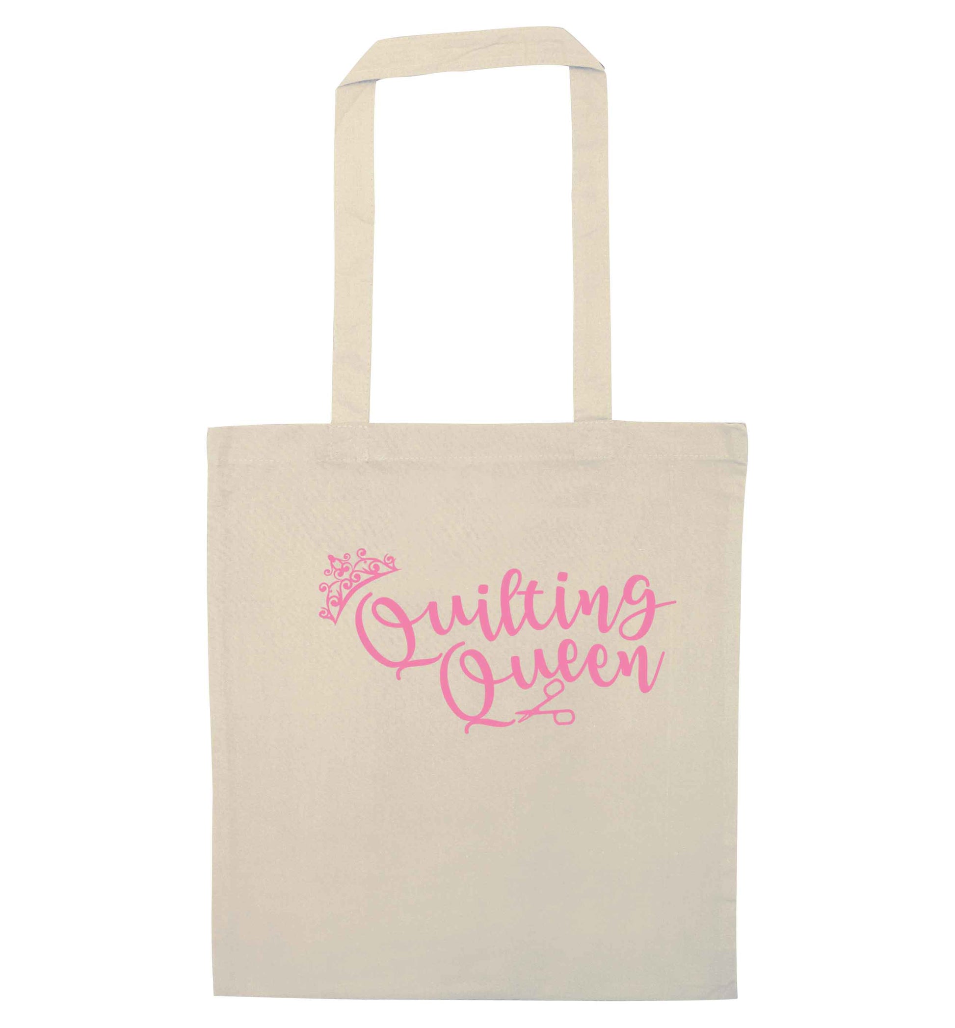 Quilting queen natural tote bag