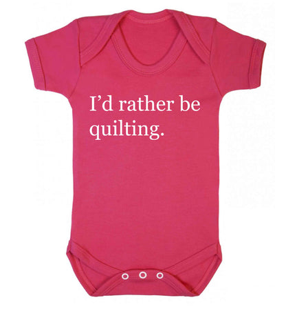 I'd rather be quilting Baby Vest dark pink 18-24 months