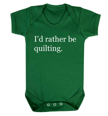 I'd rather be quilting Baby Vest green 18-24 months