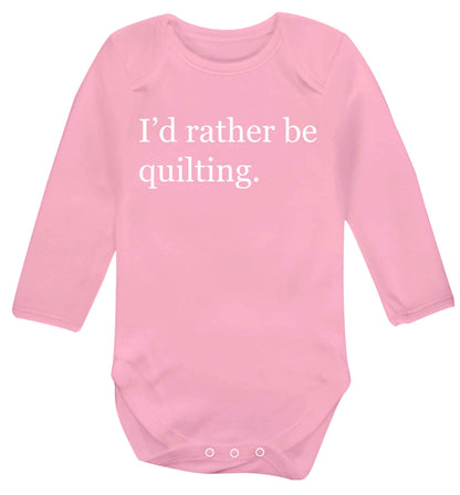 I'd rather be quilting Baby Vest long sleeved pale pink 6-12 months