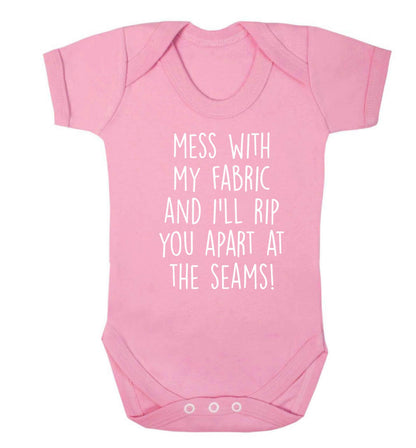 Mess with my fabric and I'll rip you apart from the seams! Baby Vest pale pink 18-24 months