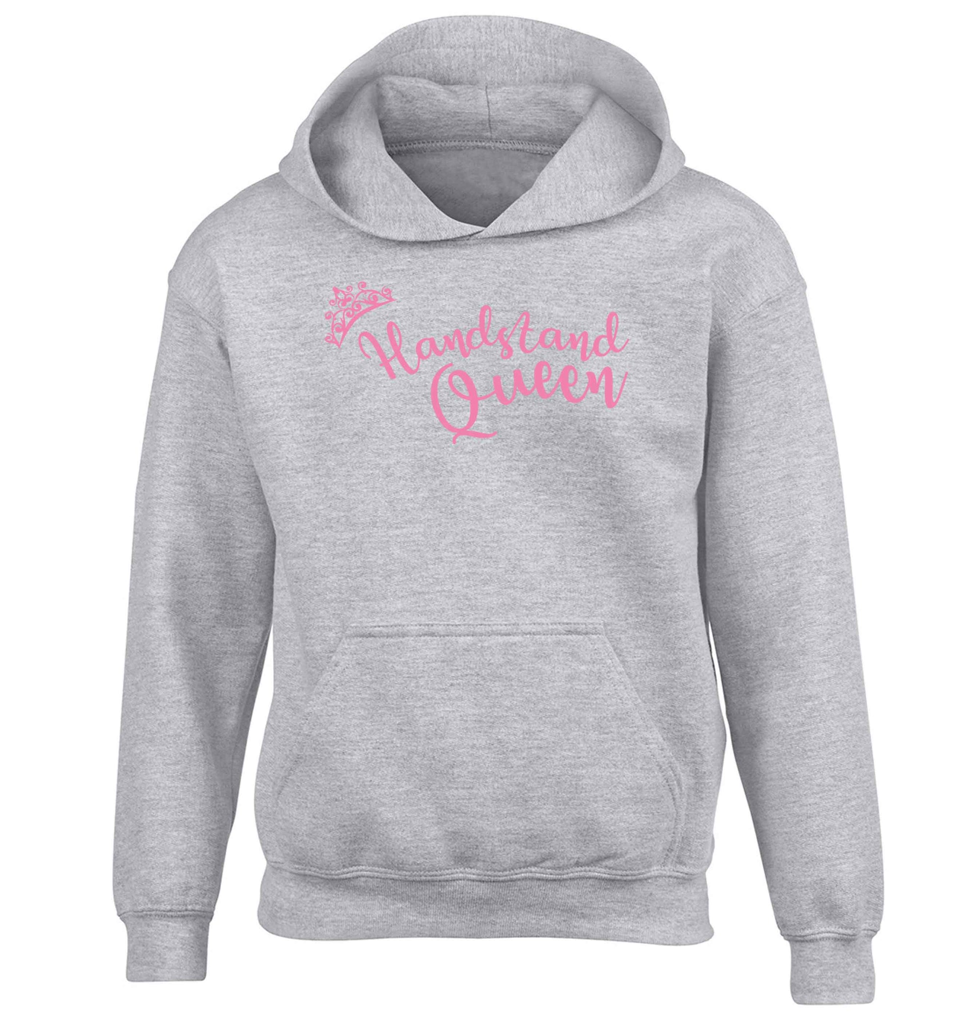 Handstand Queen children's grey hoodie 12-13 Years