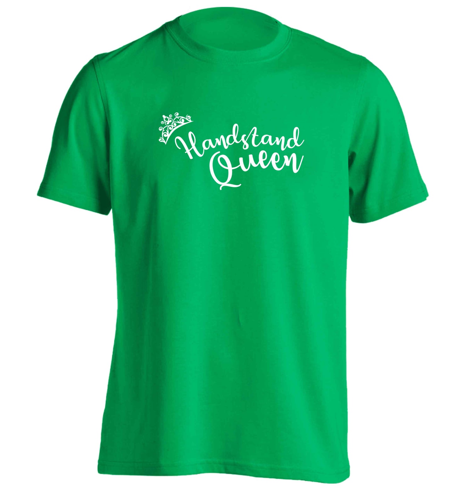 Handstand Queen adults unisex green Tshirt 2XL