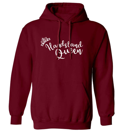 Handstand Queen adults unisex maroon hoodie 2XL