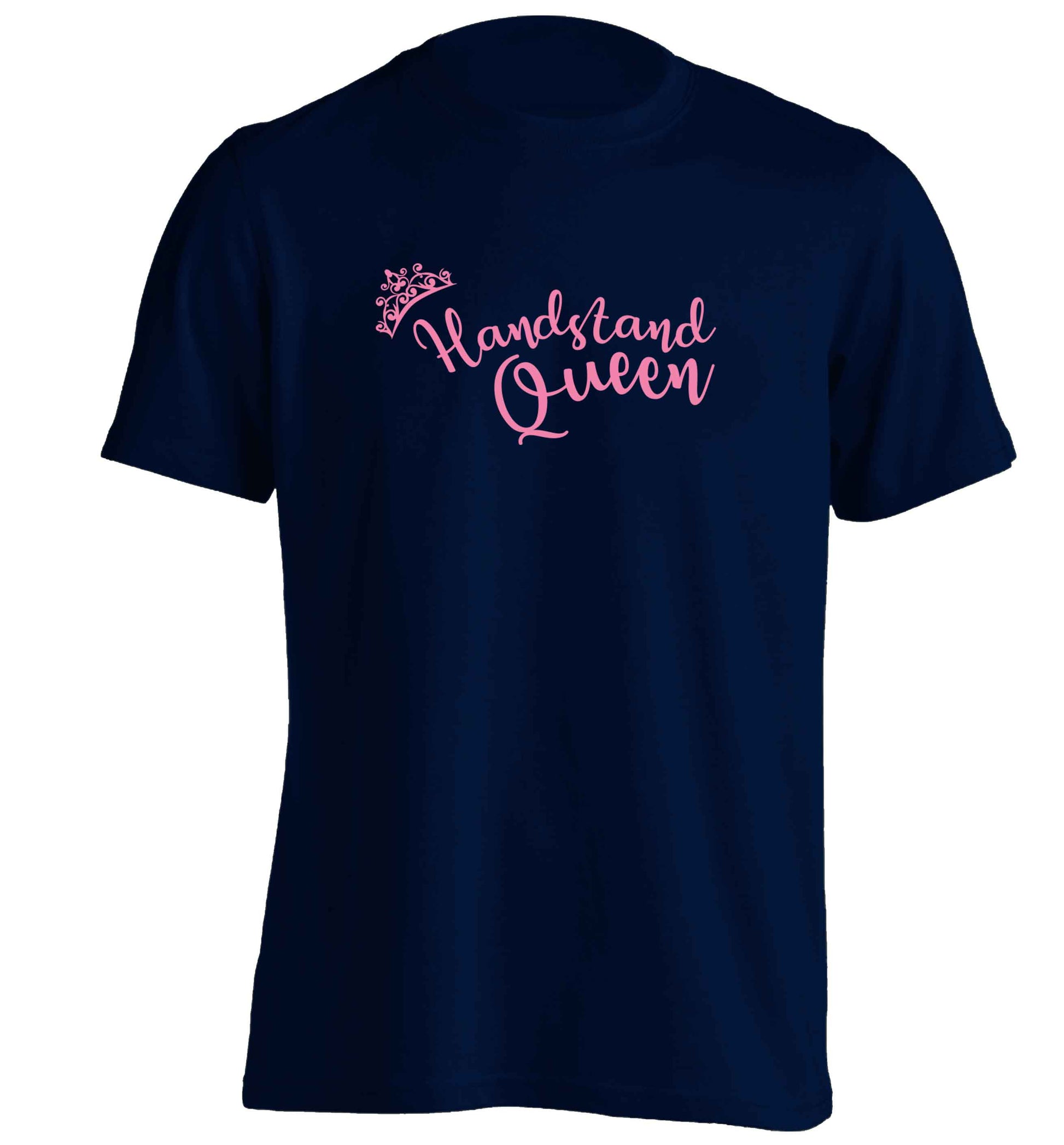 Handstand Queen adults unisex navy Tshirt 2XL
