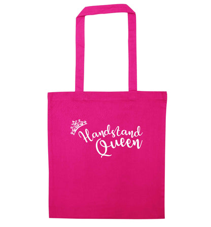 Handstand Queen pink tote bag