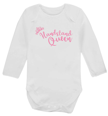 Handstand Queen Baby Vest long sleeved white 6-12 months
