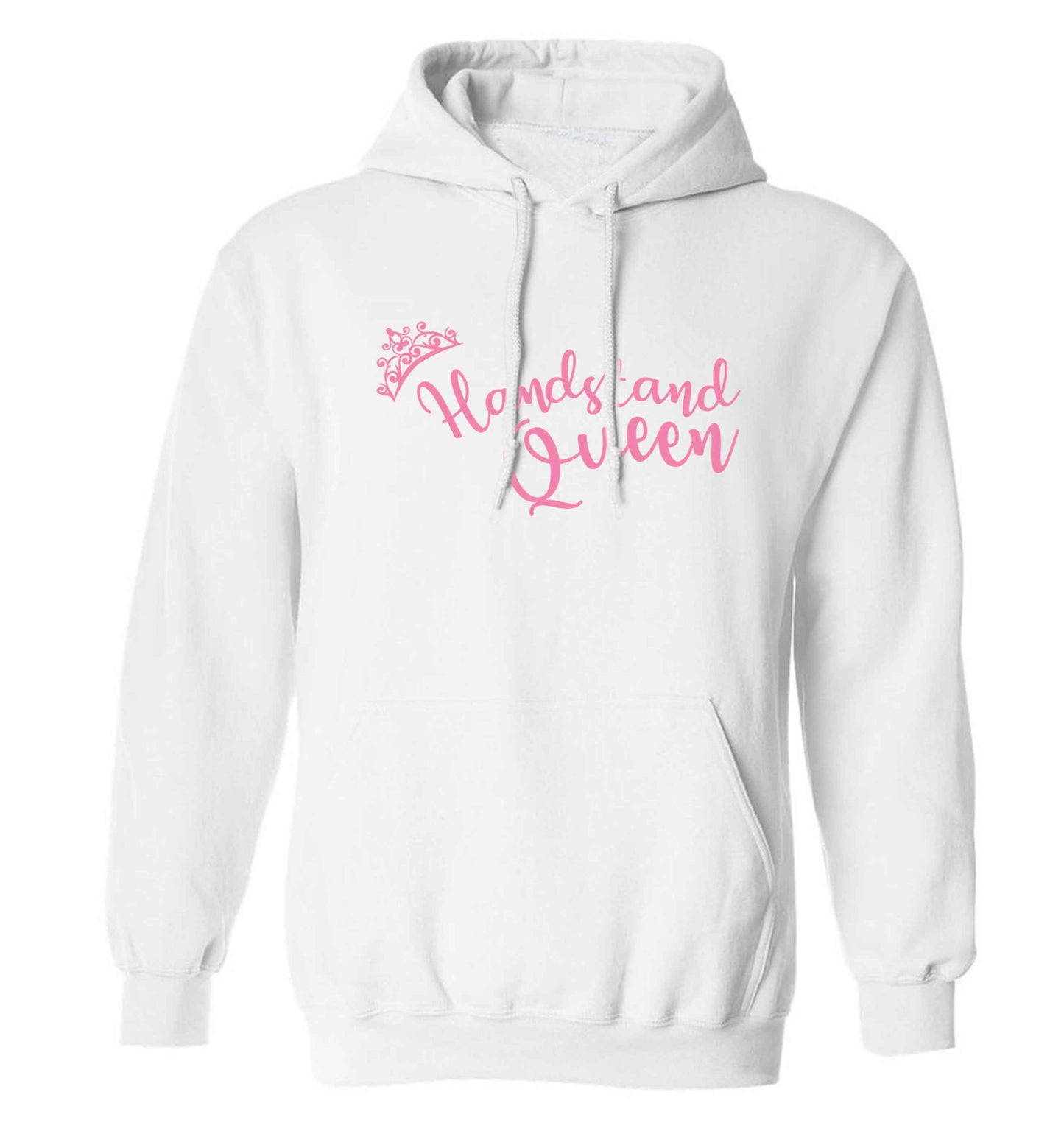 Handstand Queen adults unisex white hoodie 2XL