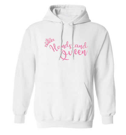 Handstand Queen adults unisex white hoodie 2XL