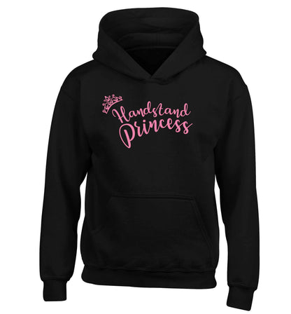 Handstand princess children's black hoodie 12-13 Years