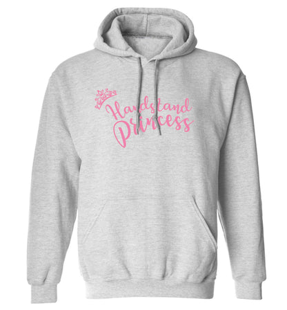 Handstand princess adults unisex grey hoodie 2XL
