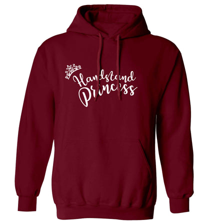 Handstand princess adults unisex maroon hoodie 2XL