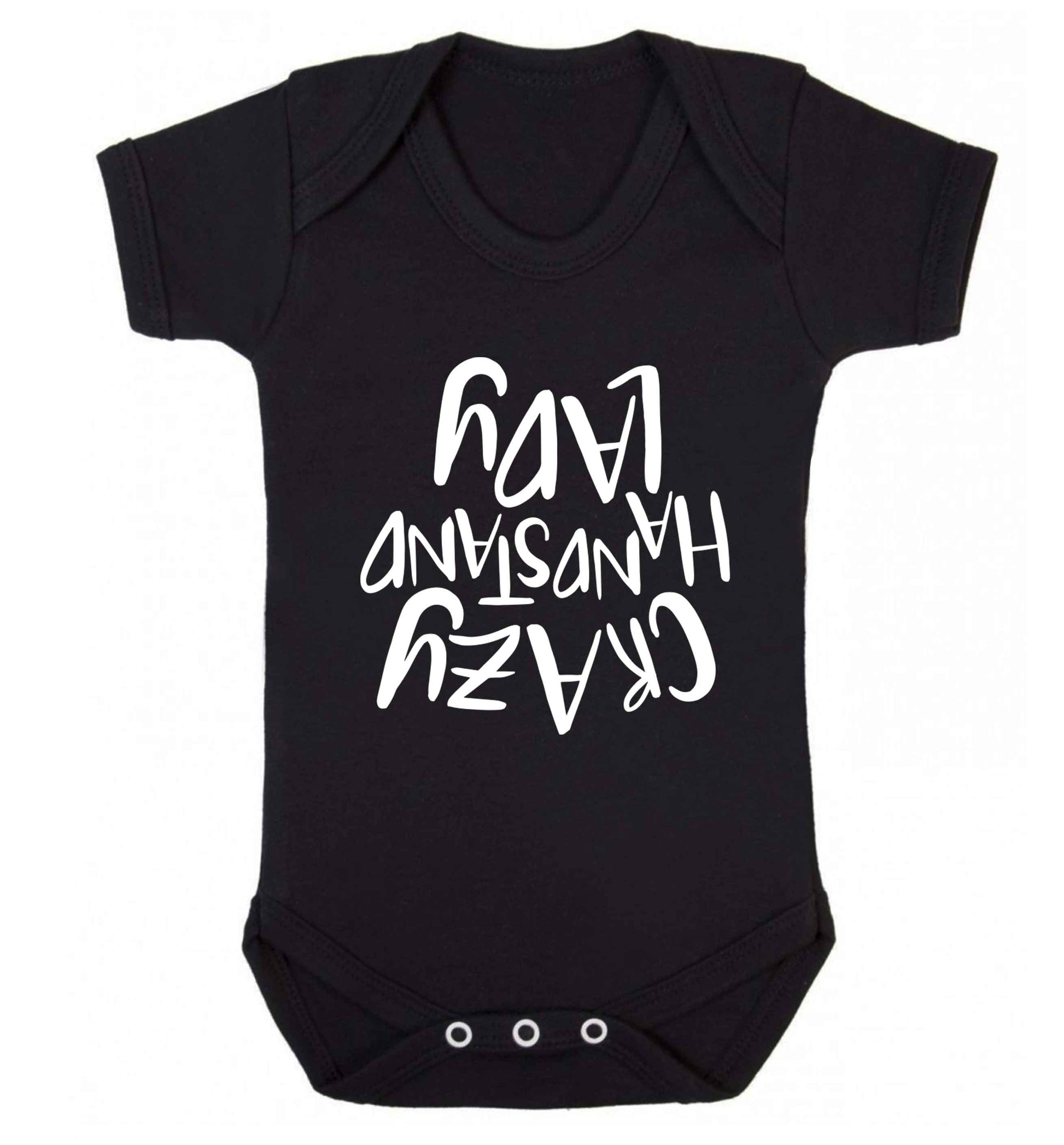Crazy handstand lady Baby Vest black 18-24 months