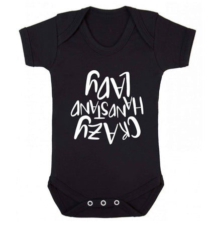 Crazy handstand lady Baby Vest black 18-24 months