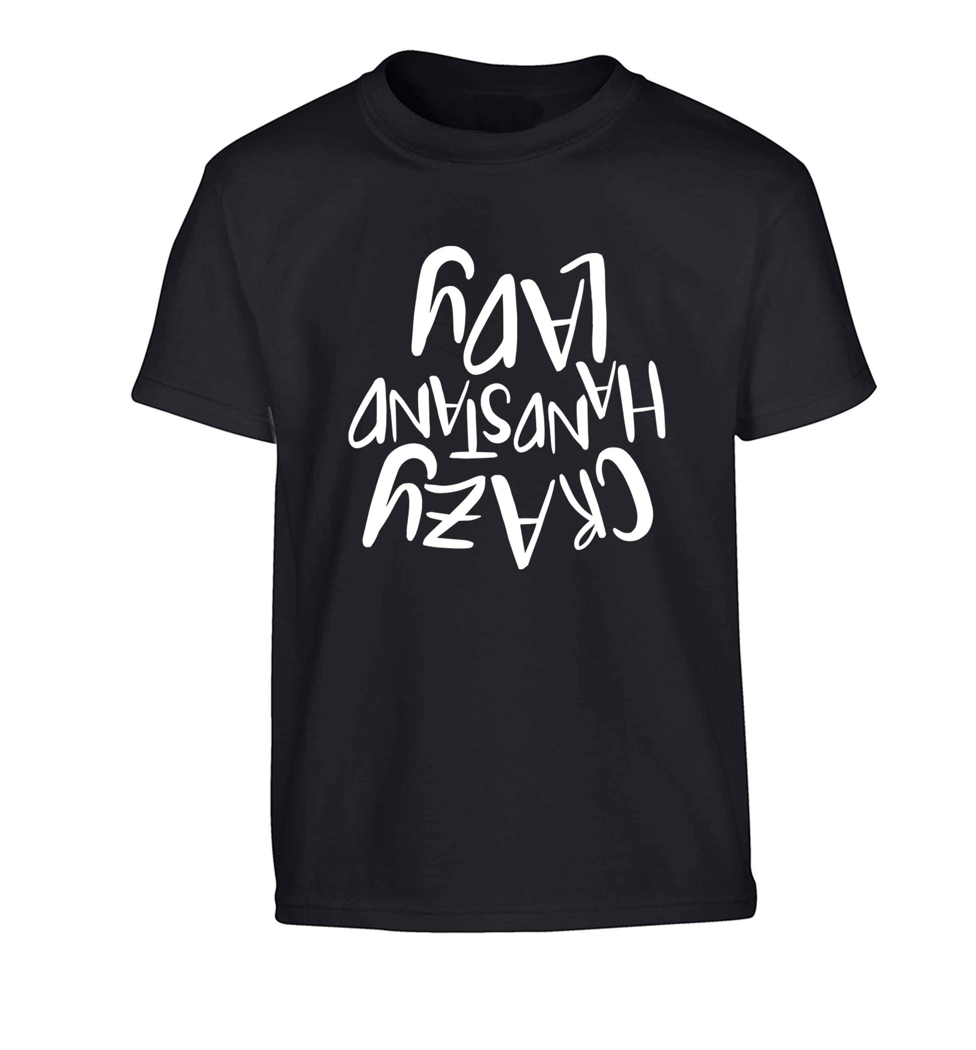 Crazy handstand lady Children's black Tshirt 12-13 Years