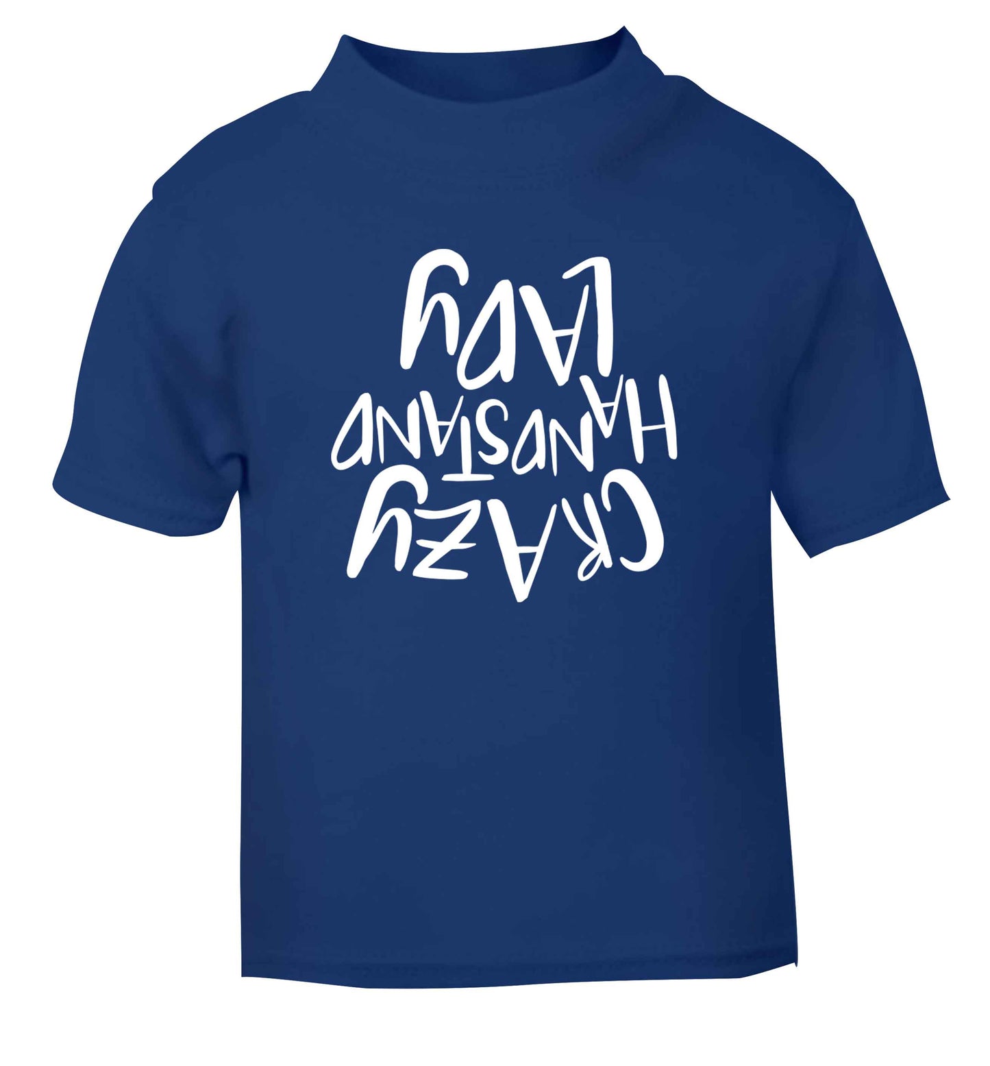 Crazy handstand lady blue Baby Toddler Tshirt 2 Years