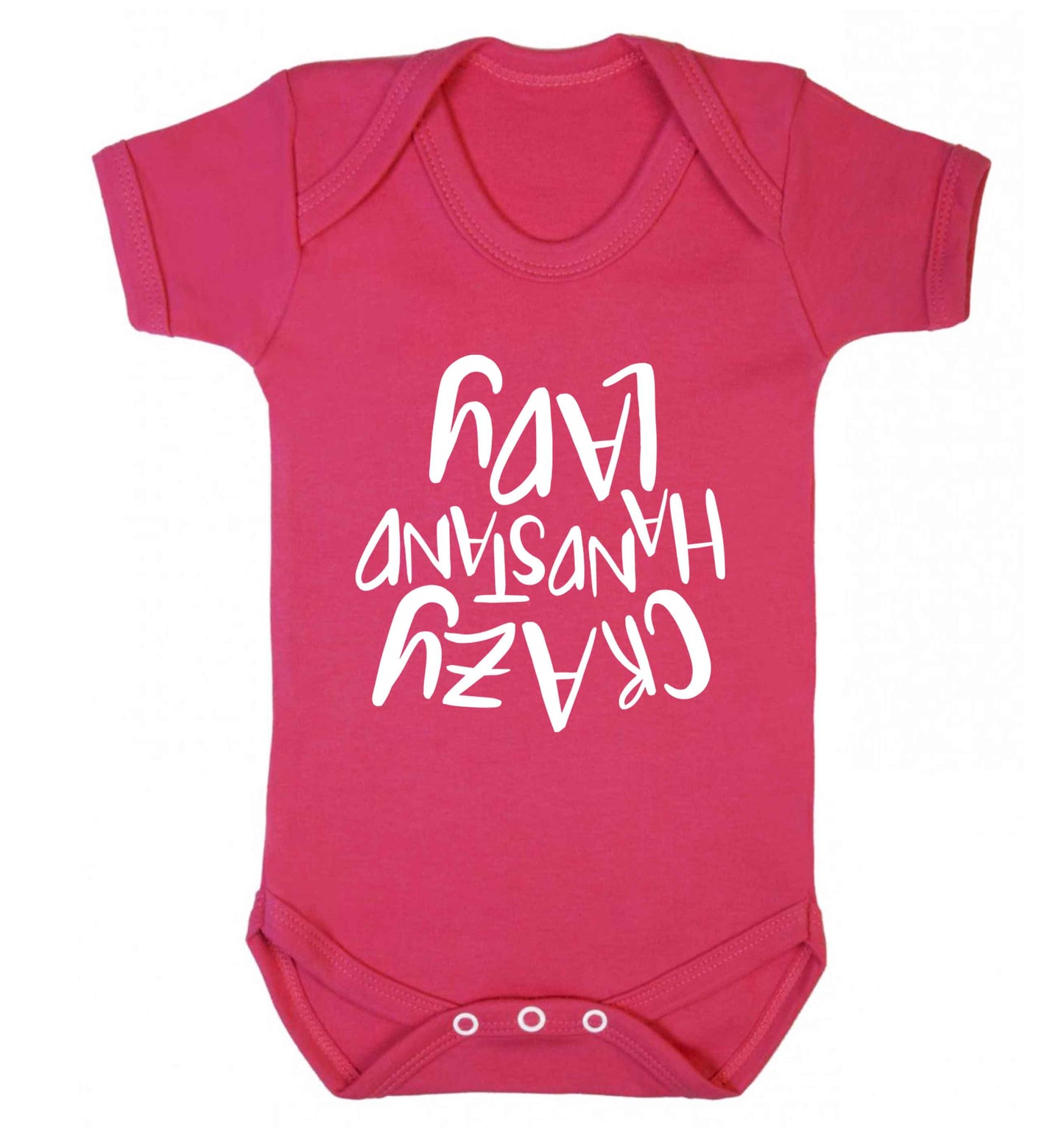 Crazy handstand lady Baby Vest dark pink 18-24 months
