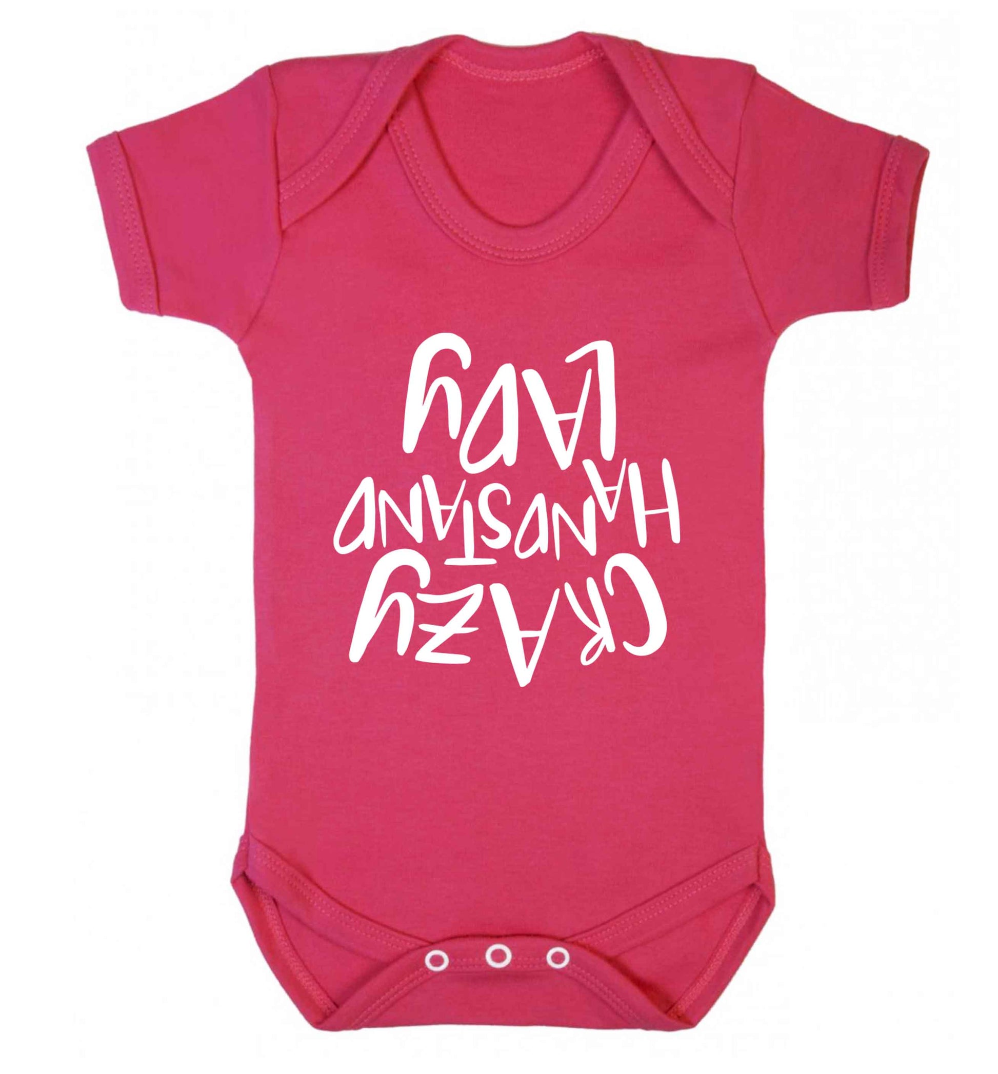 Crazy handstand lady Baby Vest dark pink 18-24 months