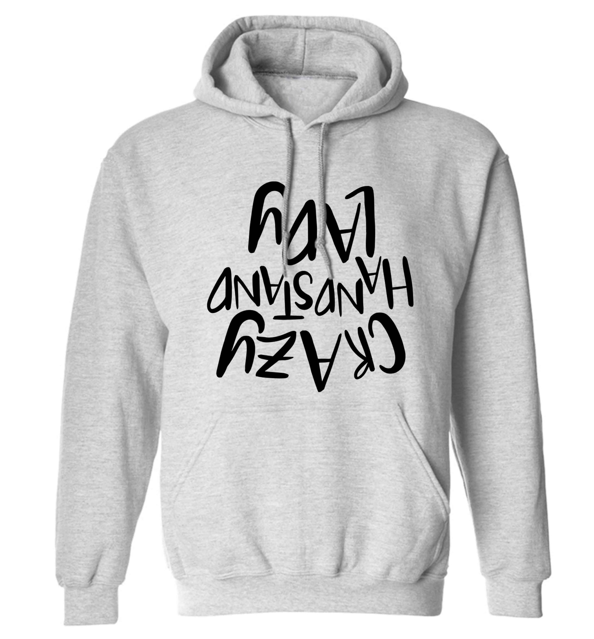 Crazy handstand lady adults unisex grey hoodie 2XL
