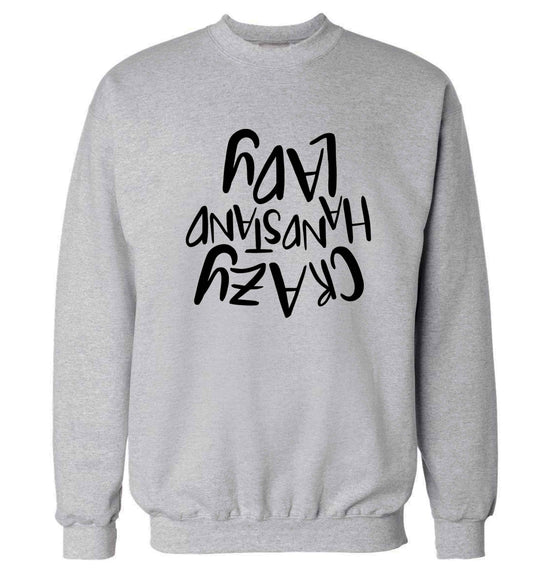 Crazy handstand lady Adult's unisex grey Sweater 2XL