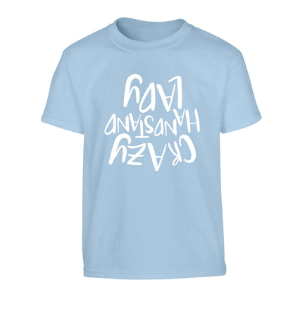 Crazy handstand lady Children's light blue Tshirt 12-13 Years