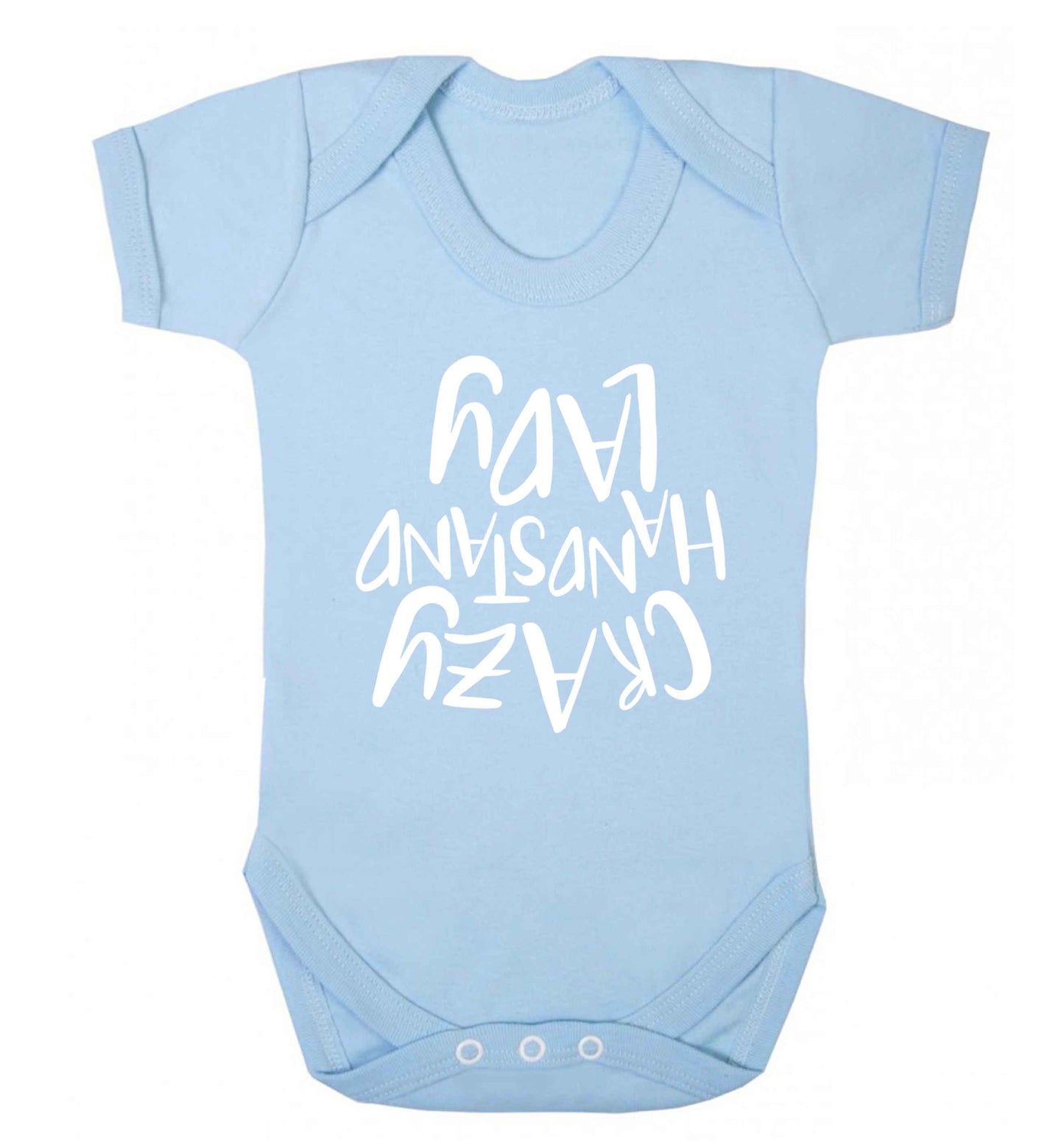 Crazy handstand lady Baby Vest pale blue 18-24 months