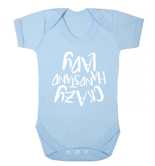 Crazy handstand lady Baby Vest pale blue 18-24 months