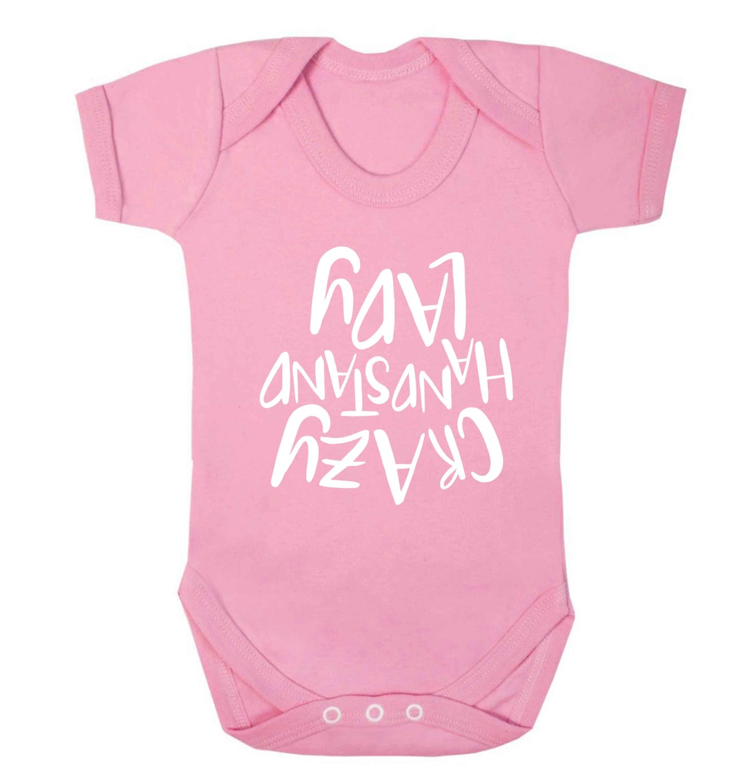 Crazy handstand lady Baby Vest pale pink 18-24 months