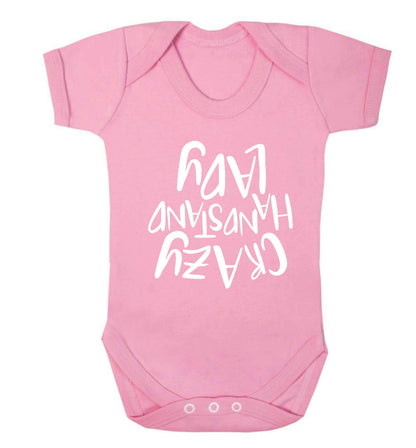 Crazy handstand lady Baby Vest pale pink 18-24 months
