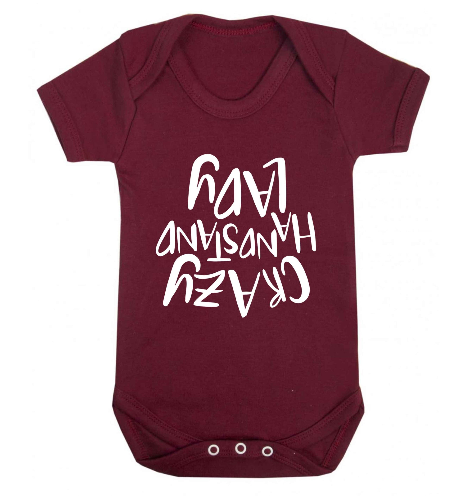 Crazy handstand lady Baby Vest maroon 18-24 months