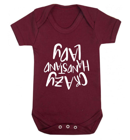 Crazy handstand lady Baby Vest maroon 18-24 months