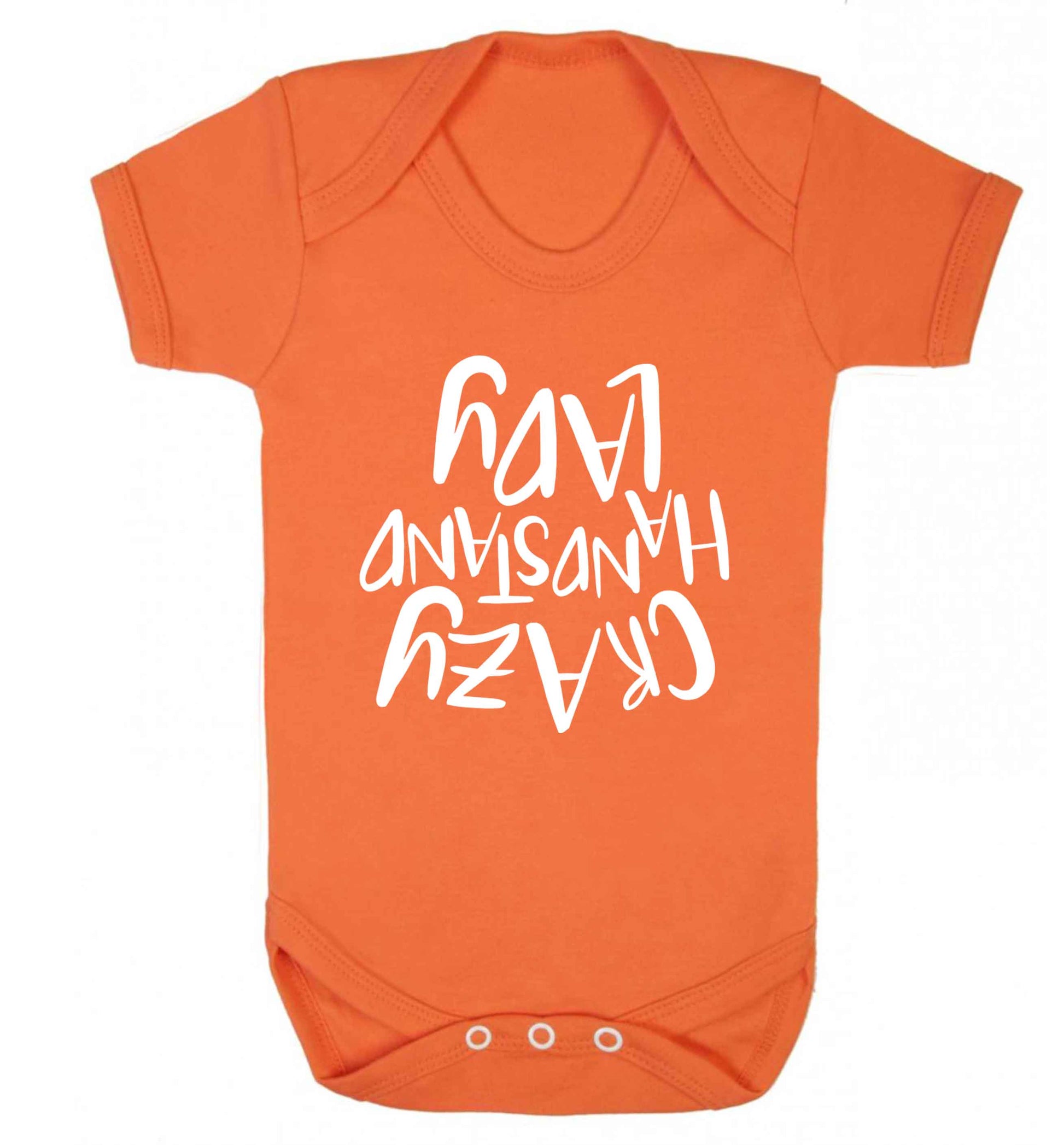 Crazy handstand lady Baby Vest orange 18-24 months