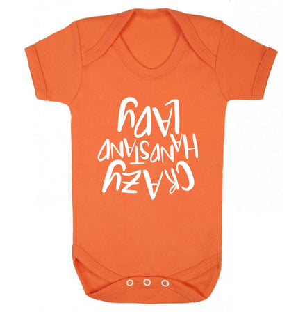Crazy handstand lady Baby Vest orange 18-24 months