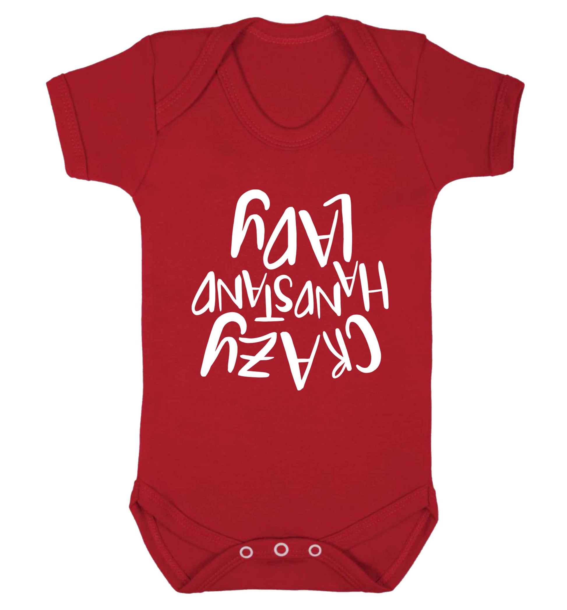 Crazy handstand lady Baby Vest red 18-24 months