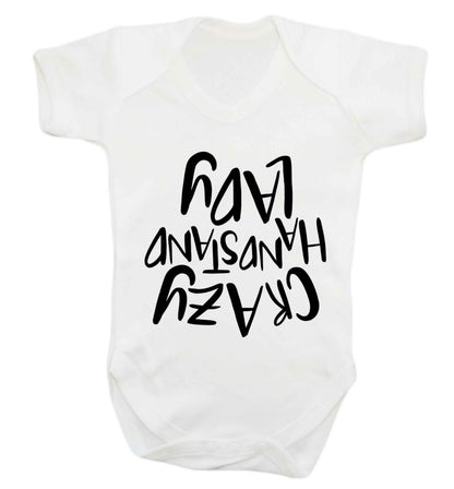 Crazy handstand lady Baby Vest white 18-24 months