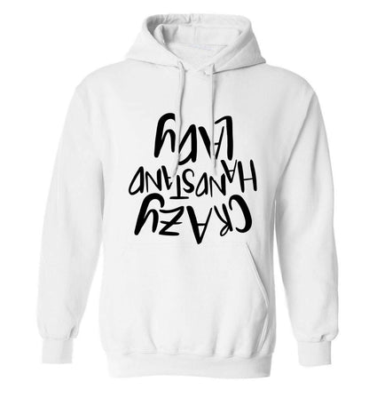 Crazy handstand lady adults unisex white hoodie 2XL