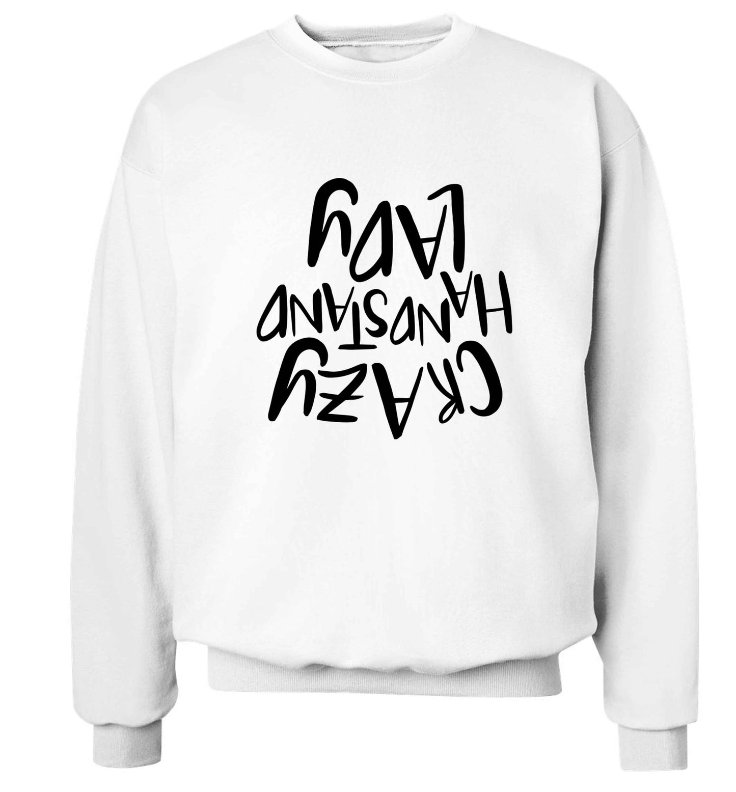 Crazy handstand lady Adult's unisex white Sweater 2XL