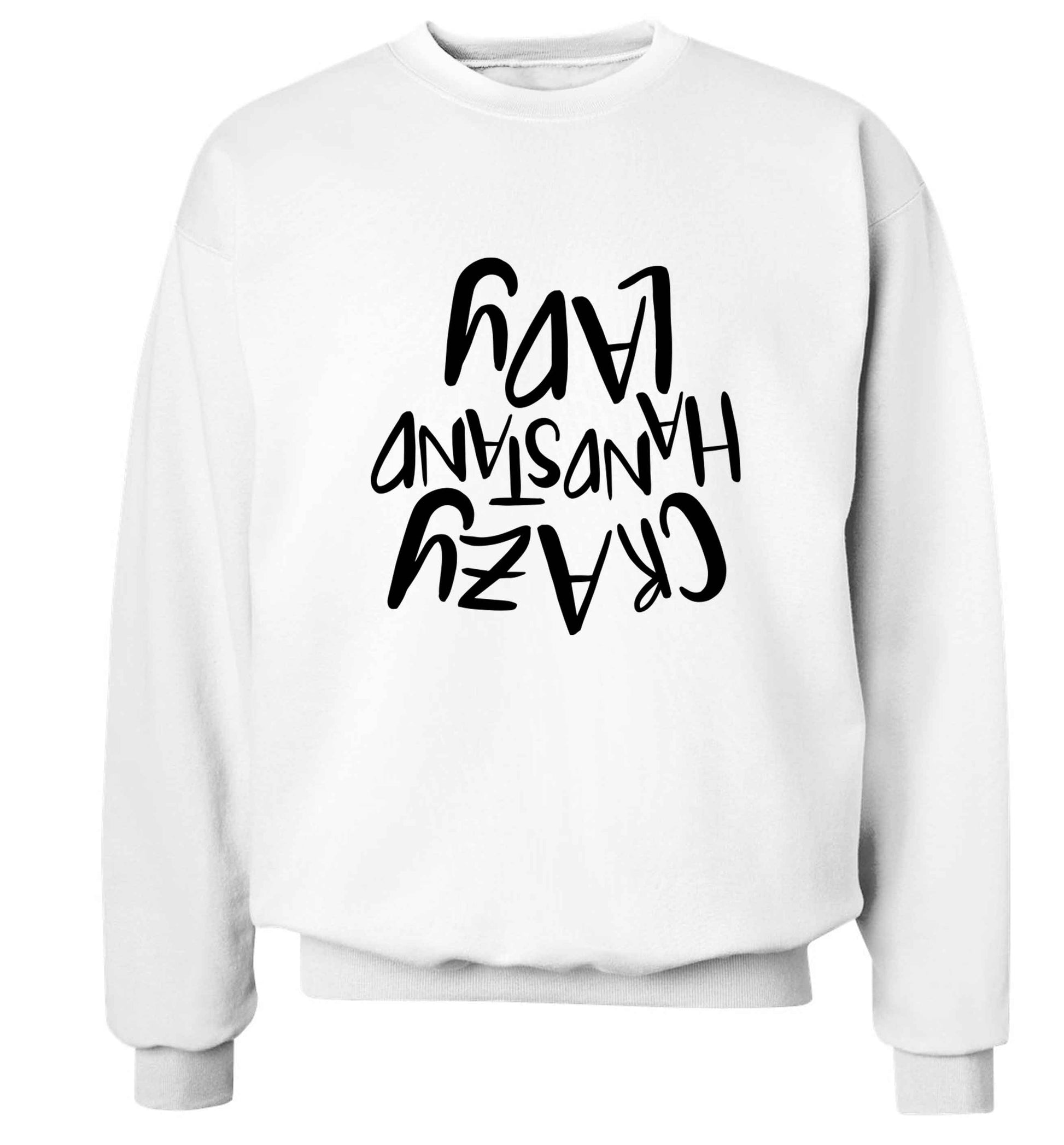 Crazy handstand lady Adult's unisex white Sweater 2XL