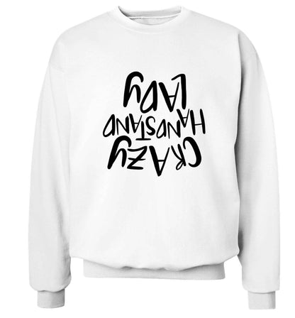 Crazy handstand lady Adult's unisex white Sweater 2XL