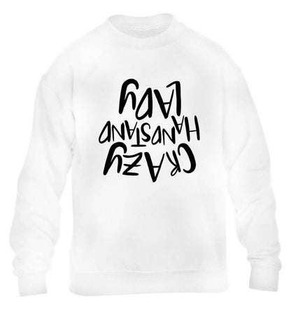 Crazy handstand lady children's white sweater 12-13 Years