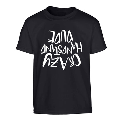 Crazy handstand dude Children's black Tshirt 12-13 Years