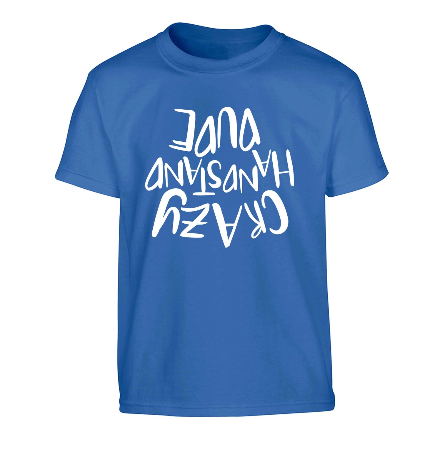 Crazy handstand dude Children's blue Tshirt 12-13 Years