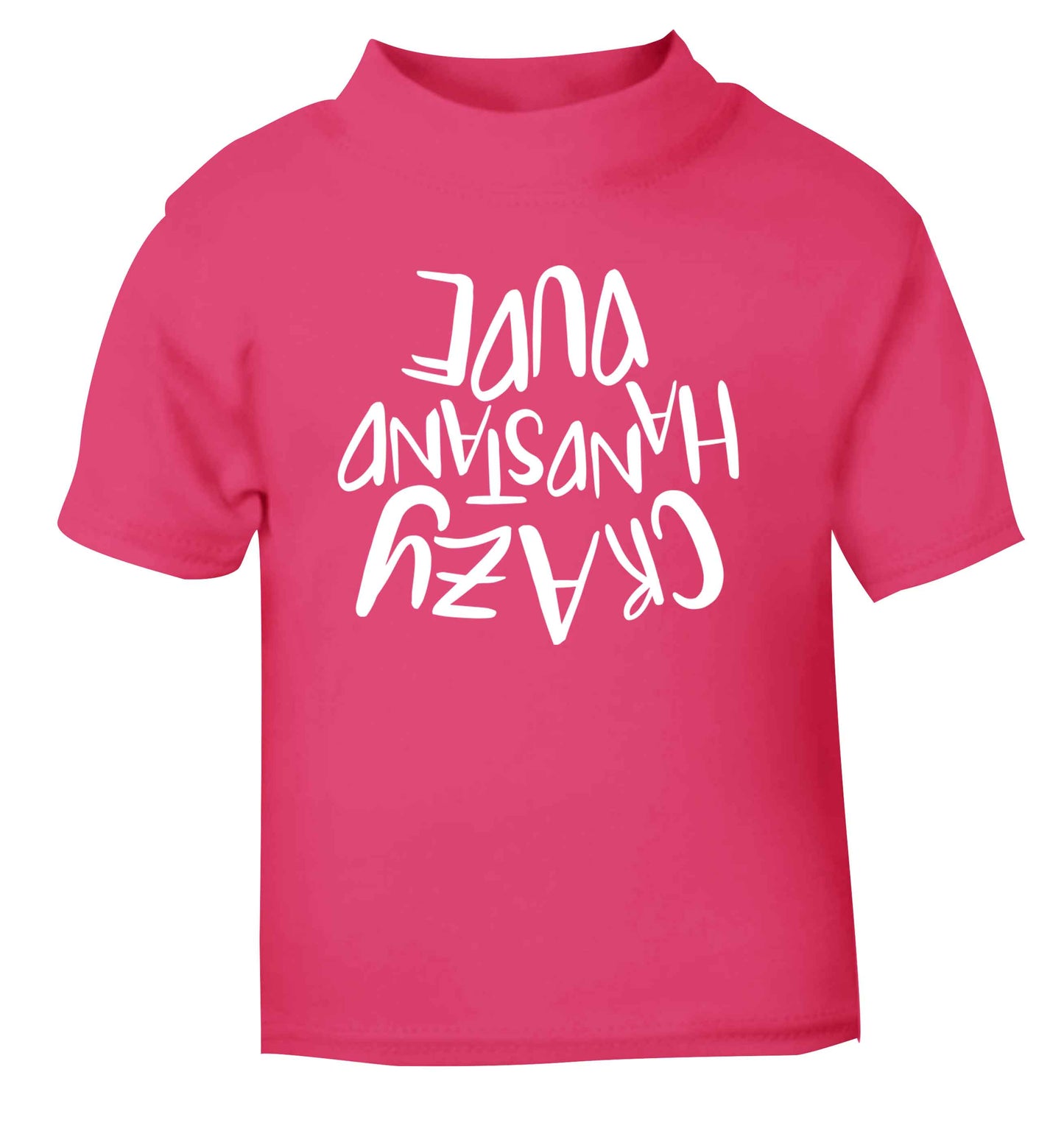 Crazy handstand dude pink Baby Toddler Tshirt 2 Years
