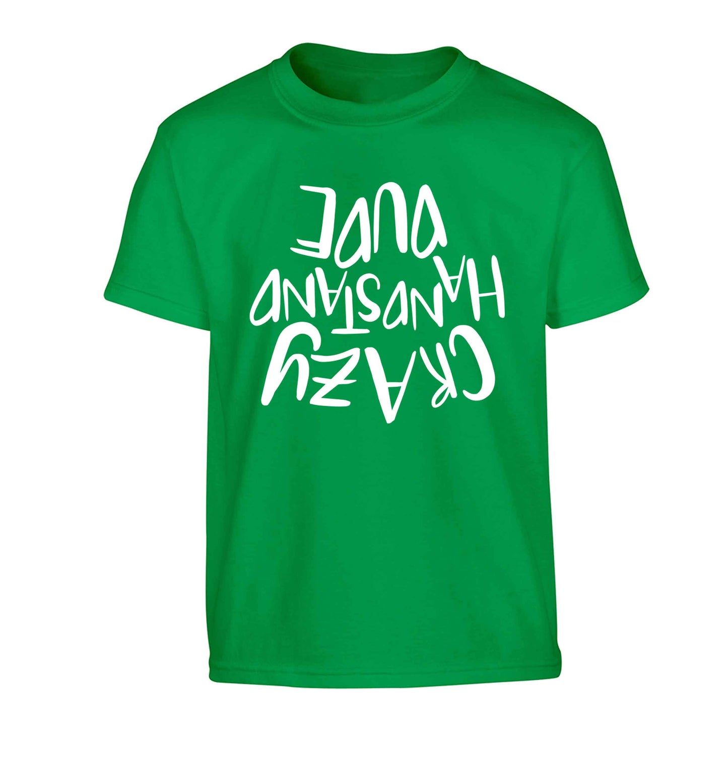 Crazy handstand dude Children's green Tshirt 12-13 Years