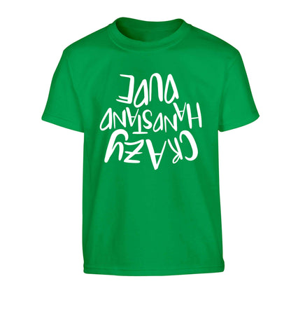 Crazy handstand dude Children's green Tshirt 12-13 Years