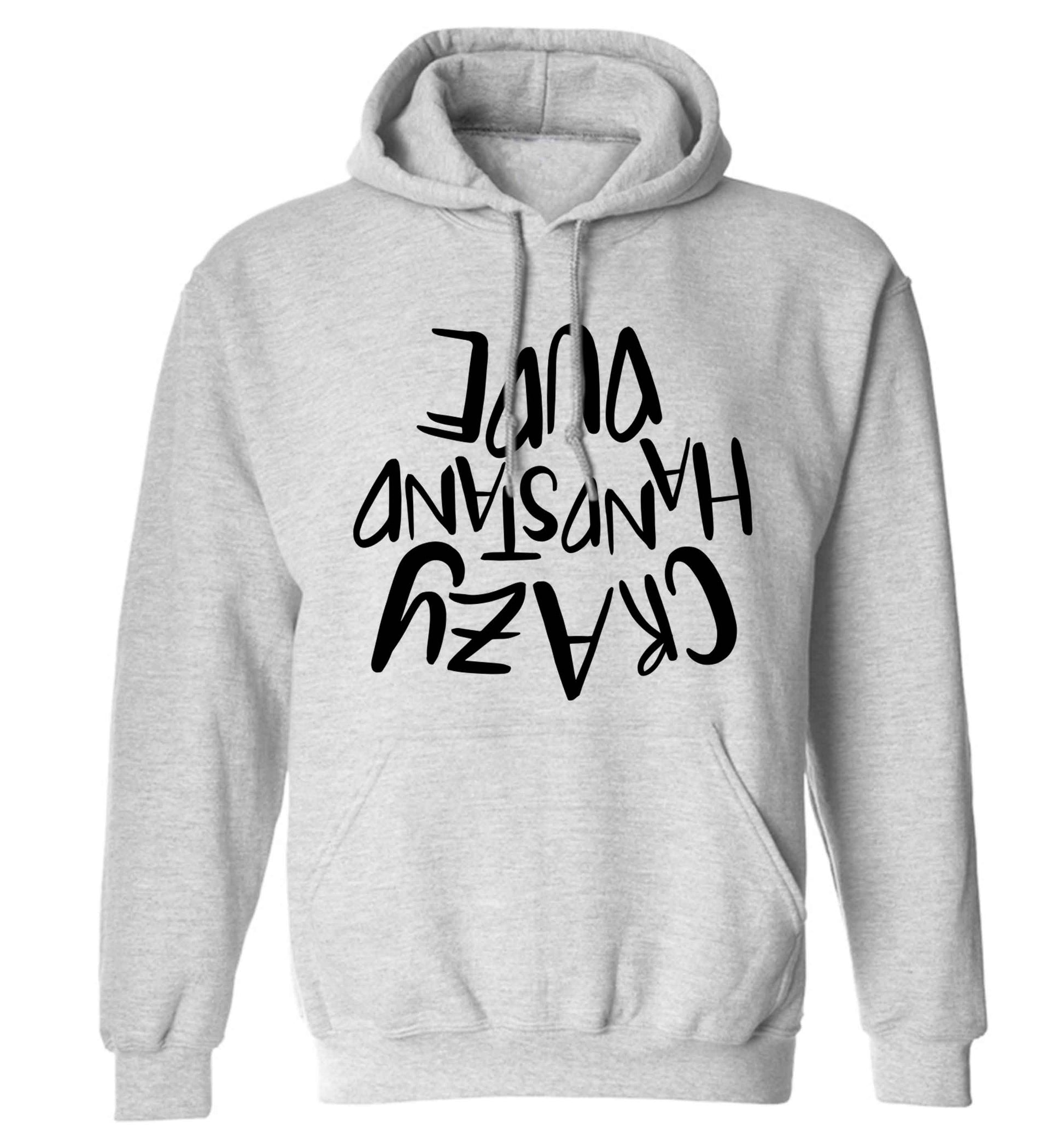 Crazy handstand dude adults unisex grey hoodie 2XL