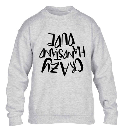 Crazy handstand dude children's grey sweater 12-13 Years